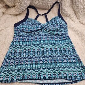 Title Nine Pattern Tankini Swim Top Size 36c